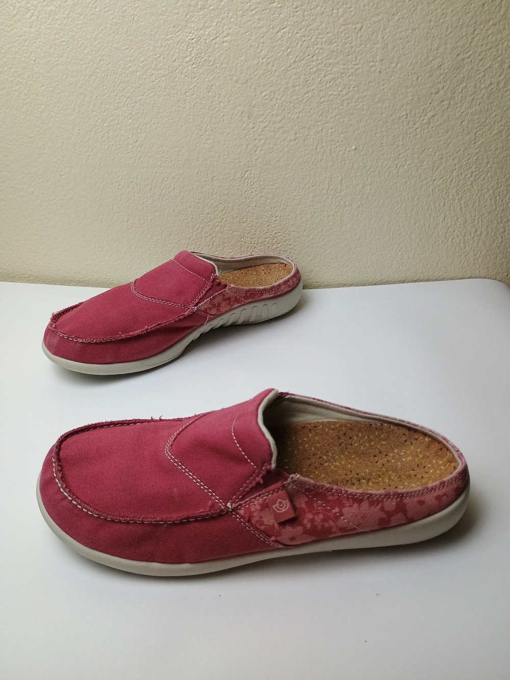 Spenco Orthotic And Metatarsal Canvas Mules Size 11B Mauve Wood Vintage Floral
